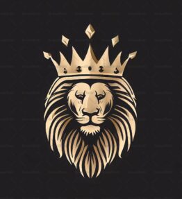 Majestätischer Löwe und Krone